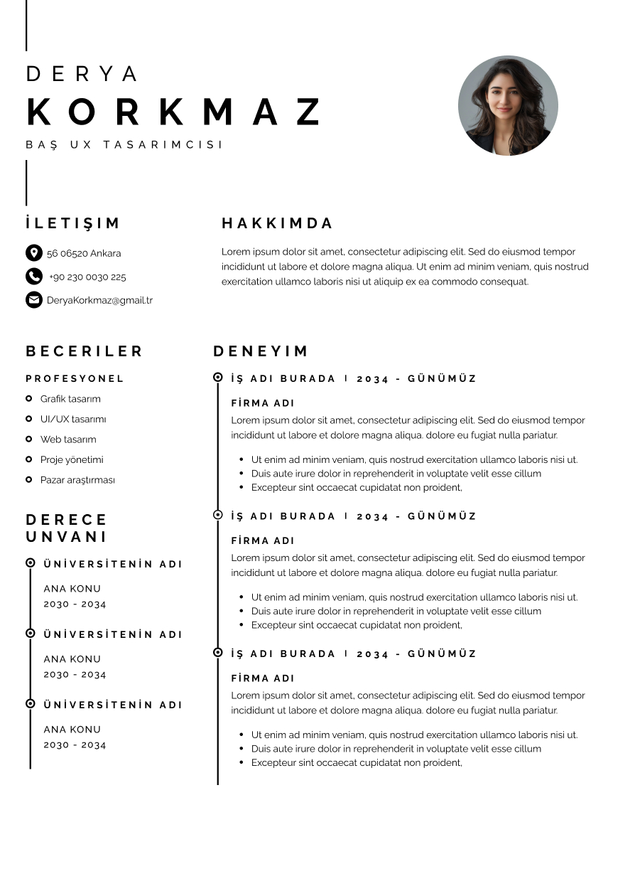 Profesyonel CV Şablonları